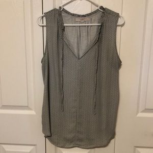 LOFT Sleeveless blouse with tie front detail